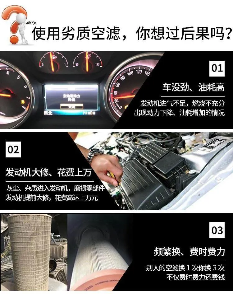 使用劣质空滤会引发什么问题